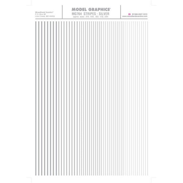Woodland Scenics Stripes Dry Transfer Decals, Silver WOO764